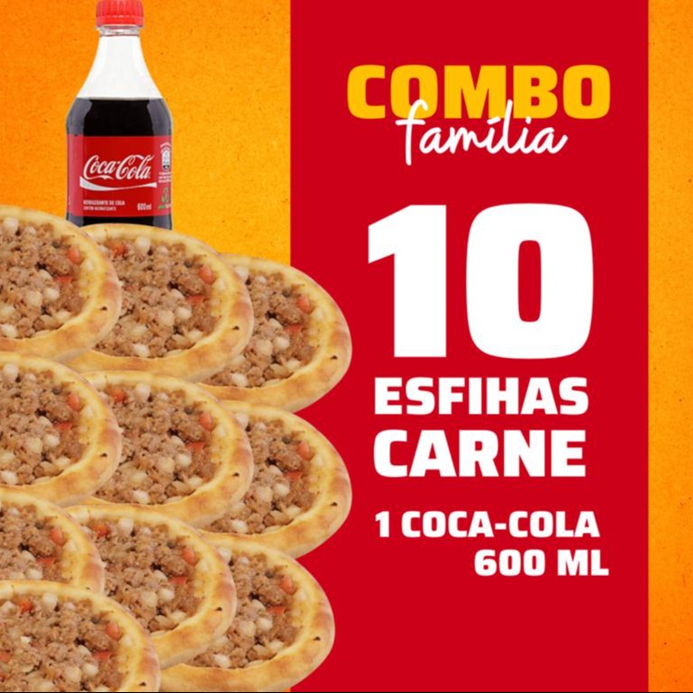 10 Esfihas Carne +1 coca 600