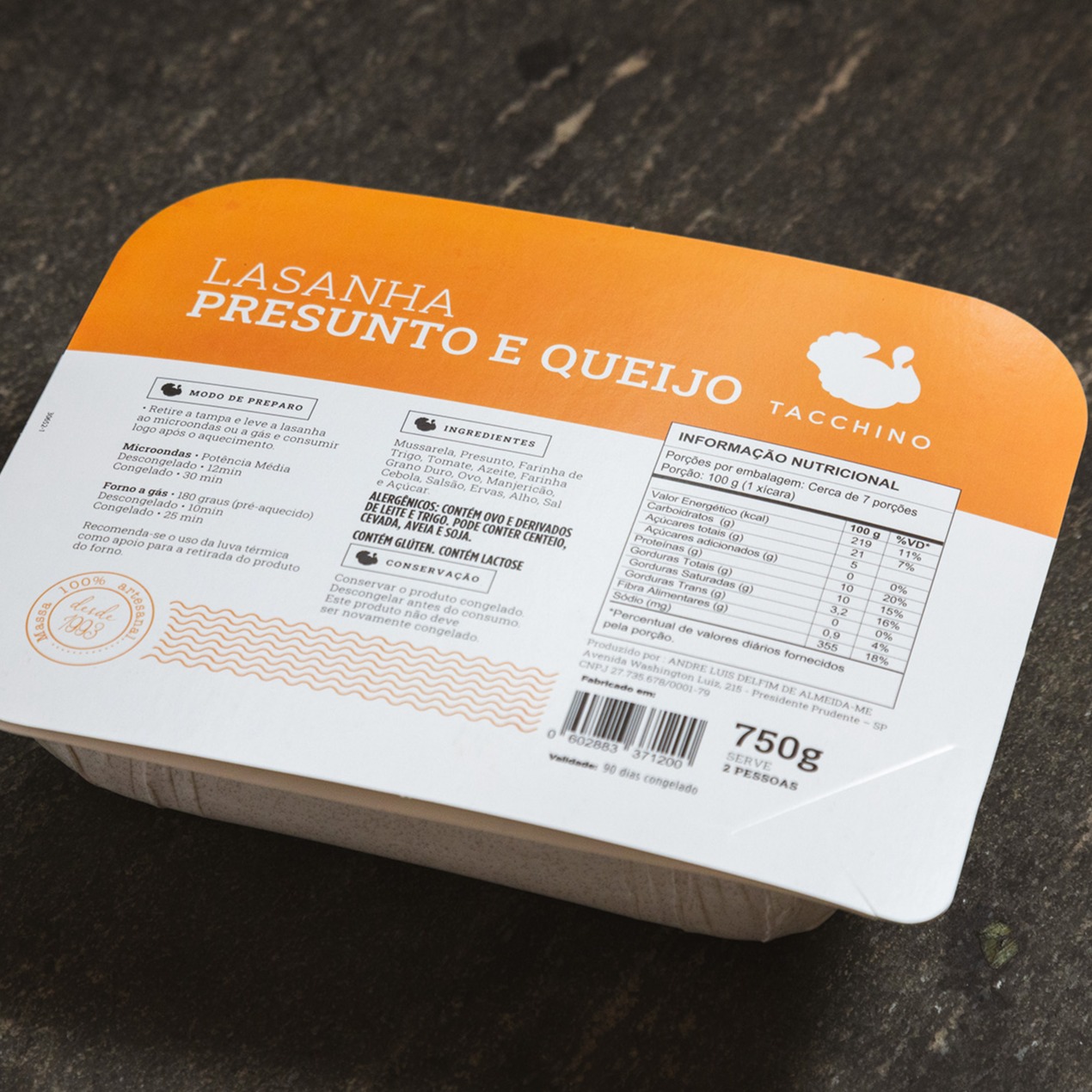 Lasanha presunto e queijo  (congelada)  