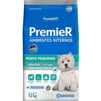 Premier Adulto Raças Pequenas Ambientes Internos Frango e Salmão
