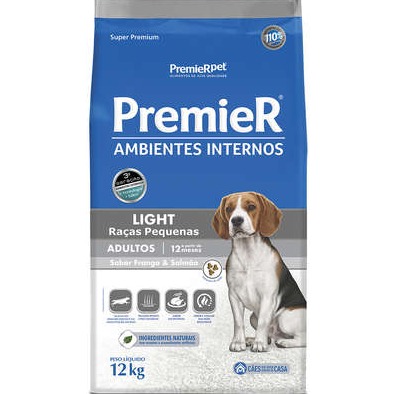 Premier Light Ambientes Internos Raças Pequenas Frango e Salmão