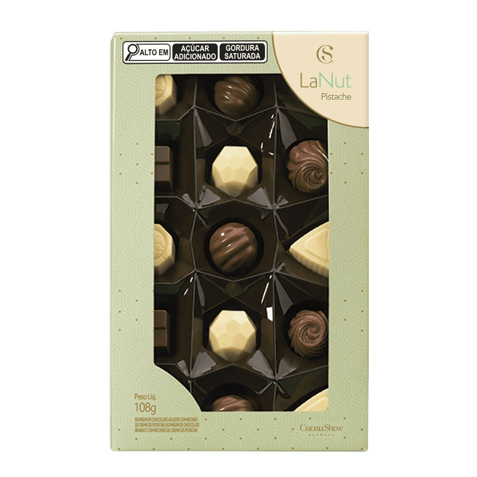 Caixa de Bombons Lanut Mini Show Pistache 108g