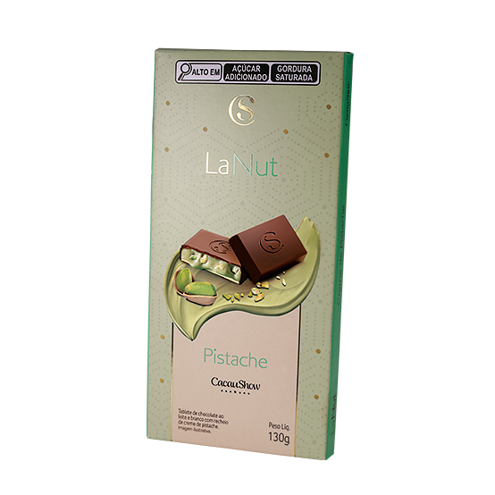 Tablete Lanut ao Leite e Branco Pistache 130g