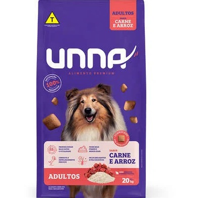 Unna Cães Adultos Carne e Arroz