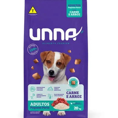 Unna Cães Adultos Raças Pequenas Carne e Arroz