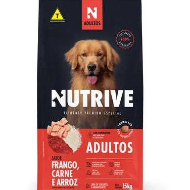 Nutrive Adulto Frango, Carne e Arroz