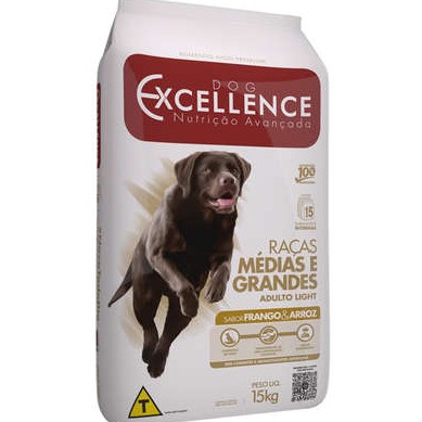 Dog Excellence Light Adulto Raças Grandes Frango e Arroz 15kg