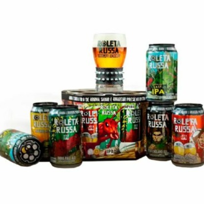 Kit Presente Roleta Russa 6 Latas + Copo