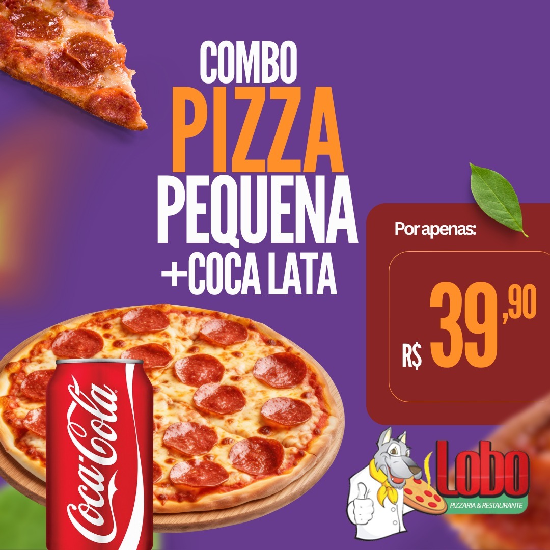Pizza Pequena + 1 Coca Lata