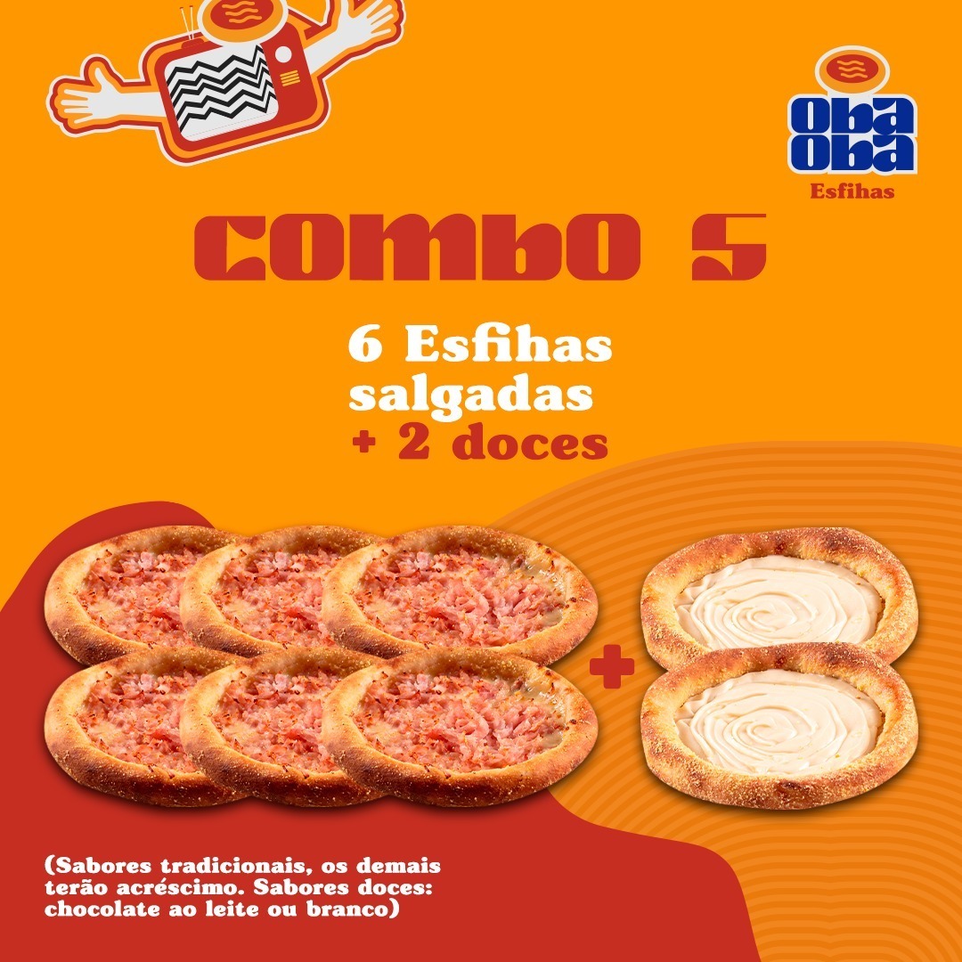 Combo 6 Esfihas Salgadas + 2 Esfihas Doces