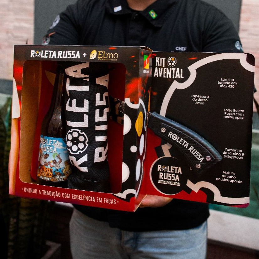Kit Presente Roleta Russa garrafa + avental