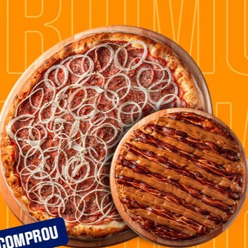 Pizza de 40cm Salgada, Ganhe 30% off na pizza doce de 25cm.