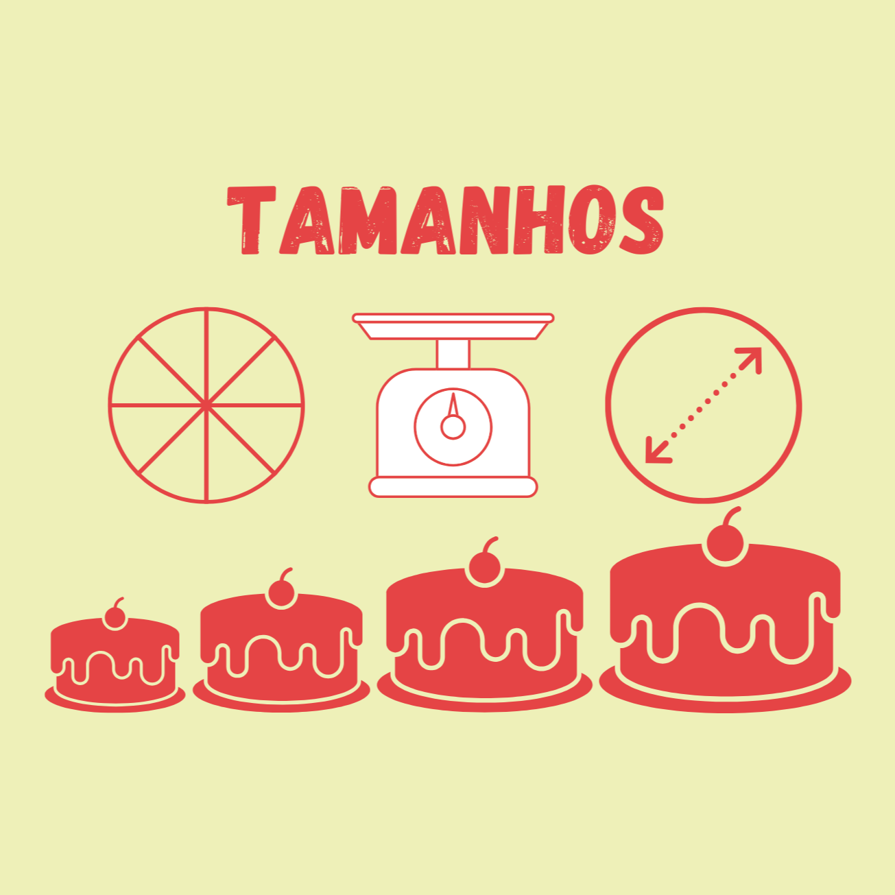 Métricas e Tamanhos dos Make a Cake