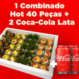 Combinado Hot 40 peças + 2 Coca Cola