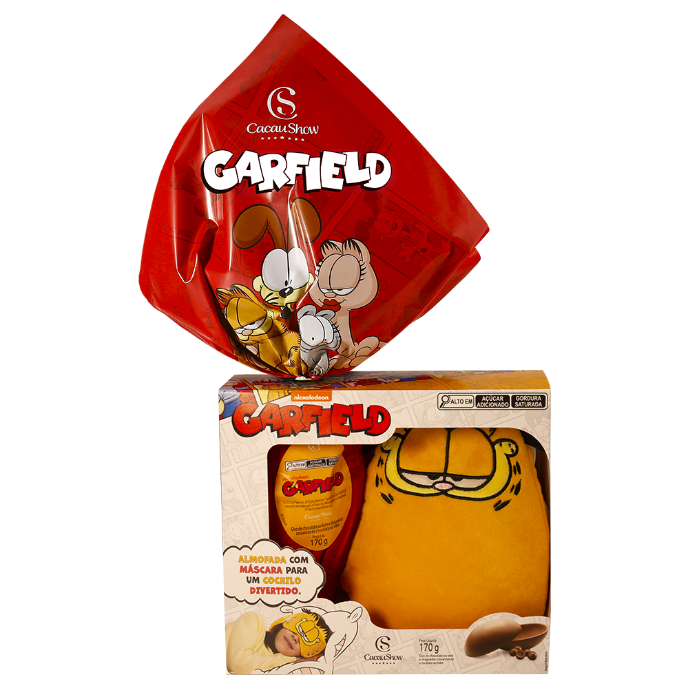 Ovo de Páscoa ao Leite Almofada com Tapa Olho Garfield 170g