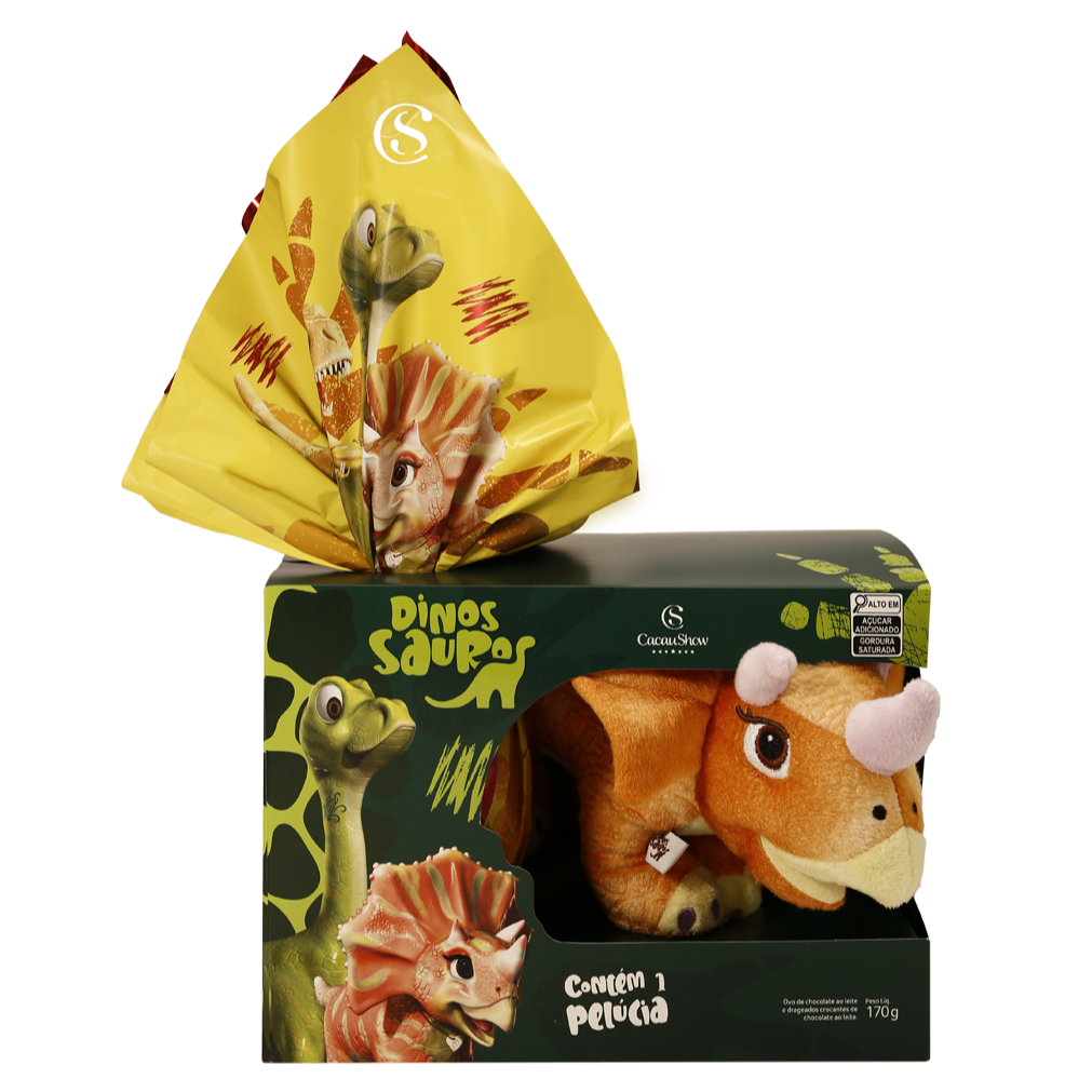 Ovo de Páscoa ao Leite Dinossauros Pelúcia Darla 170g