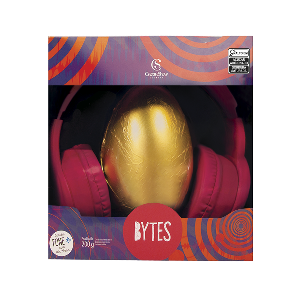 Ovo de Páscoa ao Leite Bytes Fone Rosa 200g