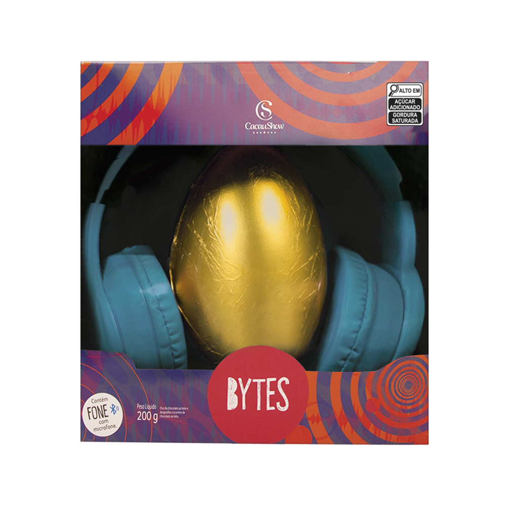Ovo de Páscoa ao Leite Bytes Fone Azul 200g