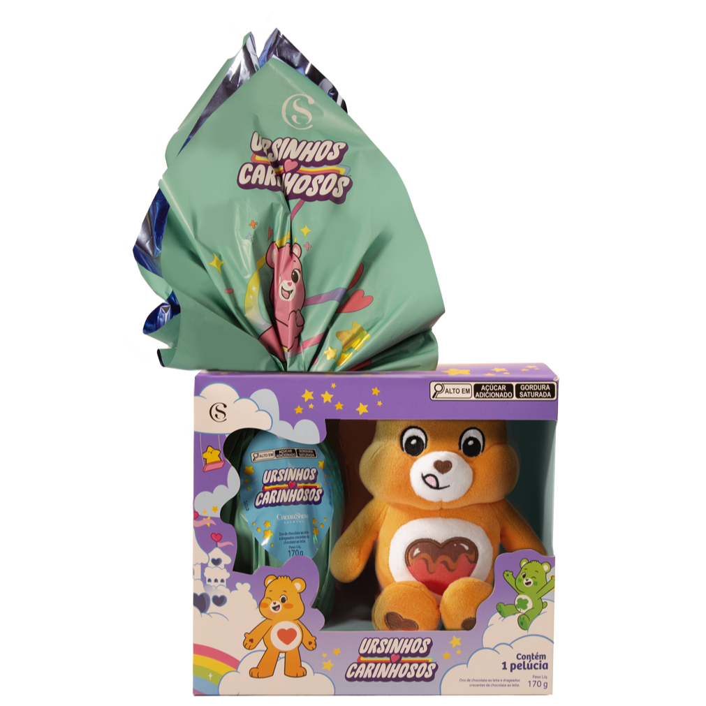 Ovo de Páscoa ao Leite Ursinhos Carinhosos Pelúcia do Meu Coração 170g