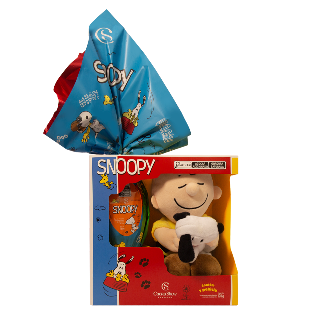Ovo de Páscoa ao Leite Pelúcia Snoopy com Charlie Brown 170g