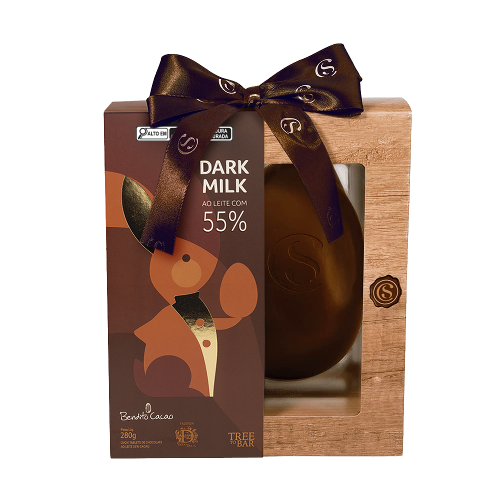 Ovo de Páscoa Bendito Cacao Dark Milk 55% Cacau 280g