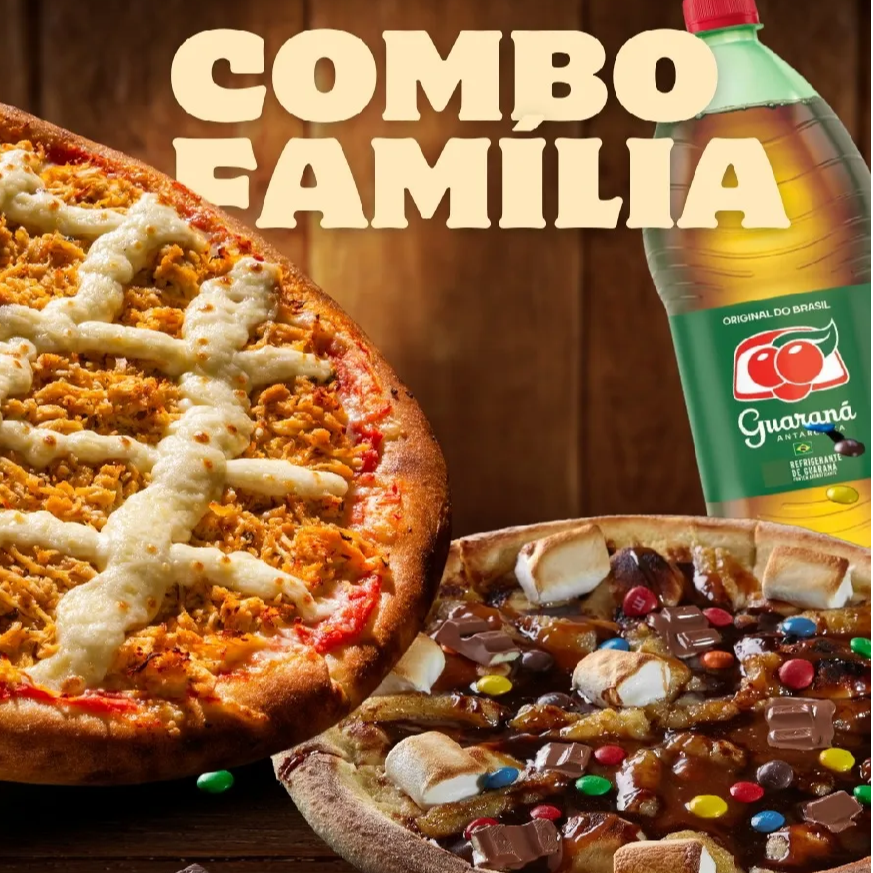 Pizza 2 Sabores (8 Pedaços) 1 Doce 4+Refri Gratis