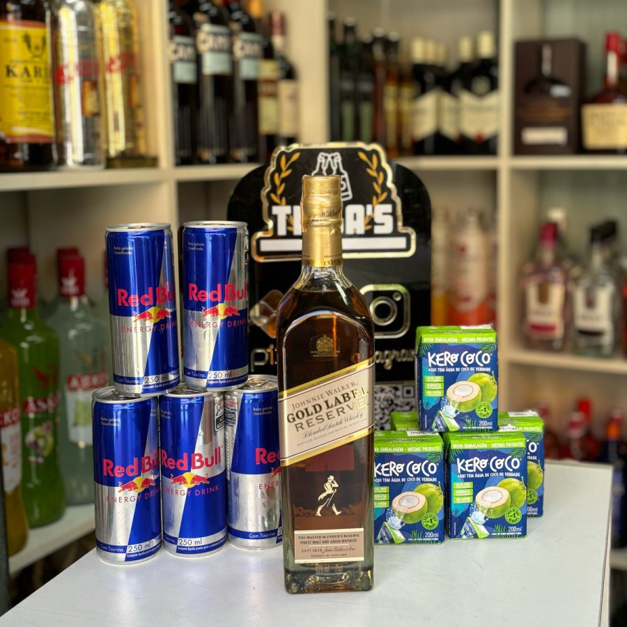COMBO GOLD LABEL 750ML C/ REDBULL (GELO CAIXINHA)