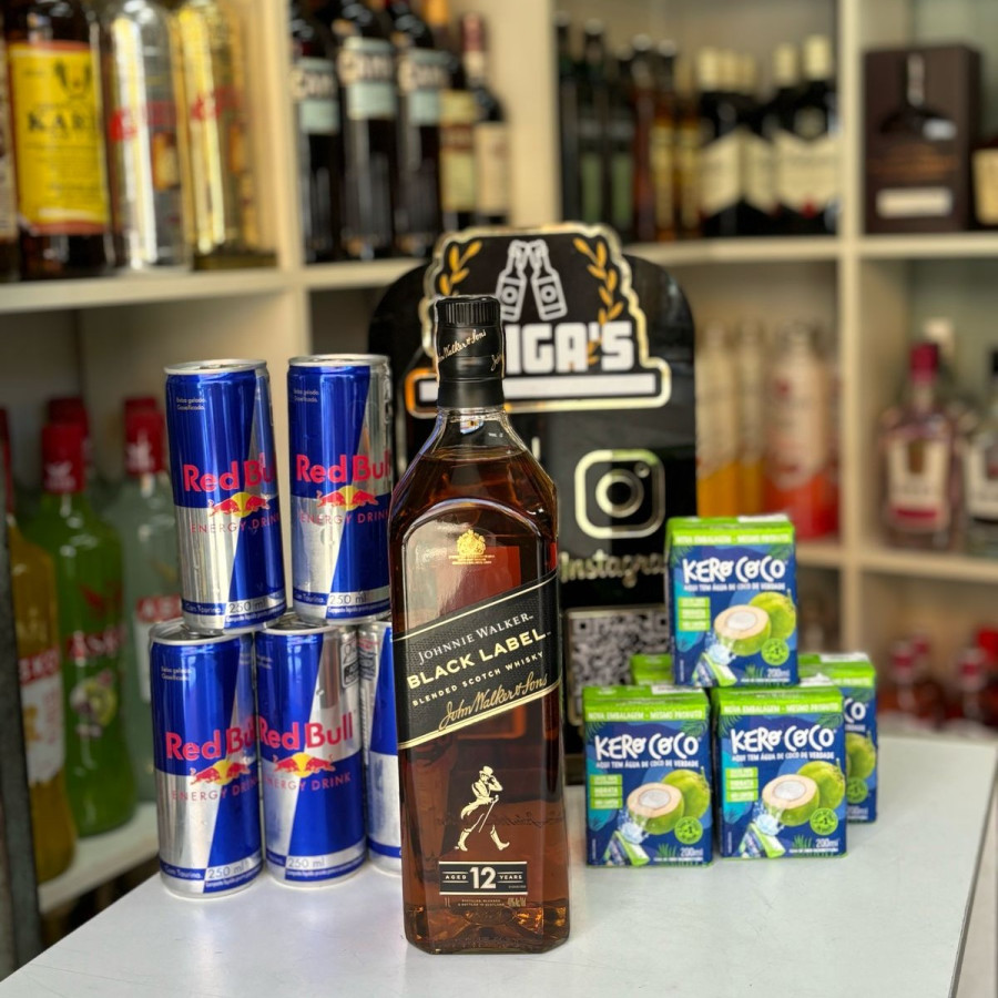 COMBO BLACK LABEL 1L C/ REDBULL (GELO CAIXINHA)