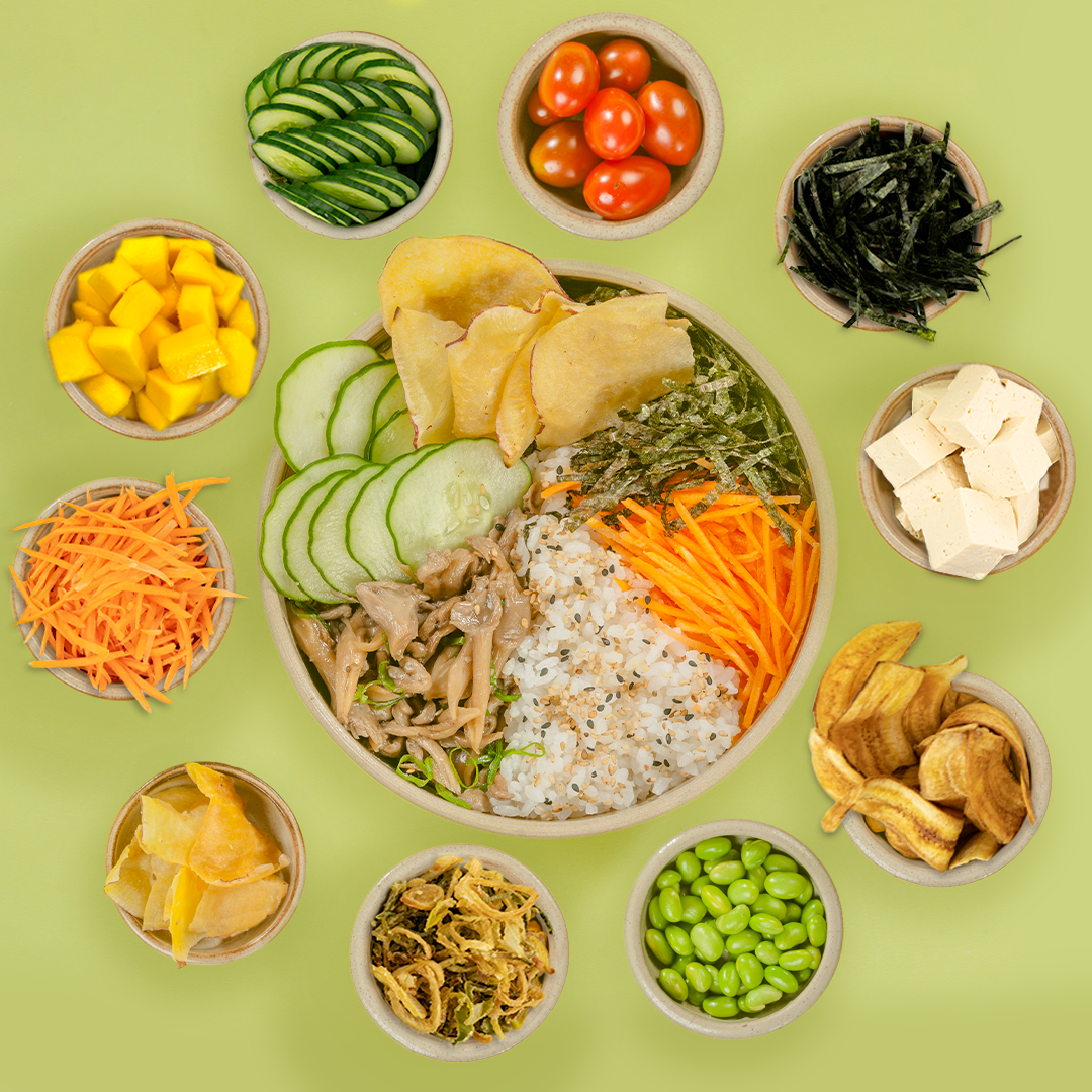 Monte o seu poke VEGANO