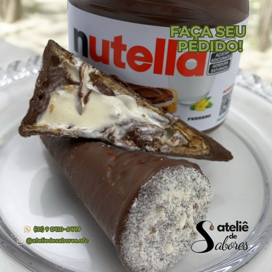 MINI CONE DE NINHO COM NUTELA