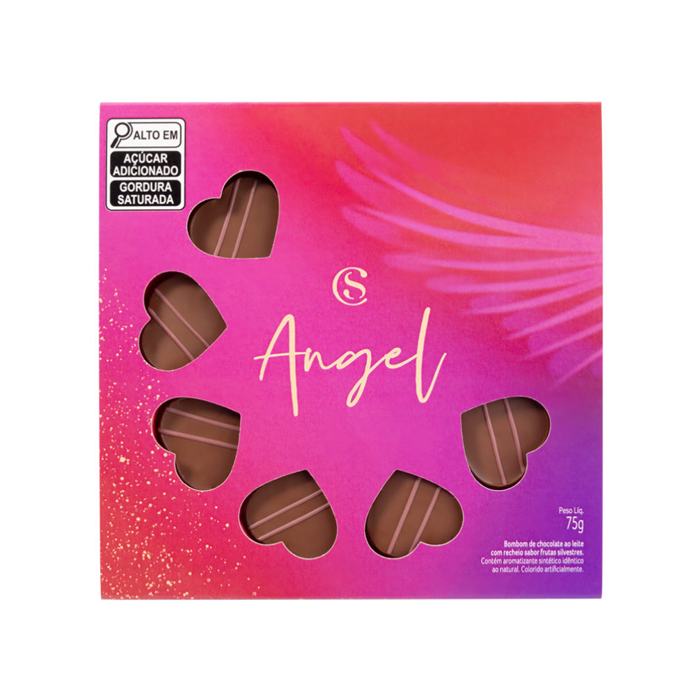 Caixa de Bombom ao Leite Angel Coração 75g