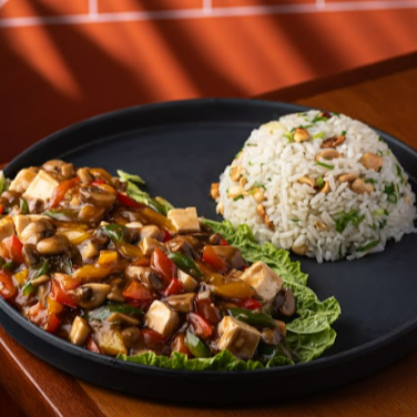 Cogumelo xadrez + acompanhamento