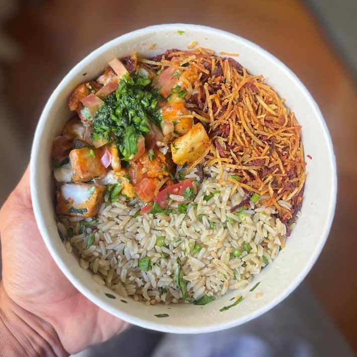 PF Picadinho de frango caprese com queijo de cabra 