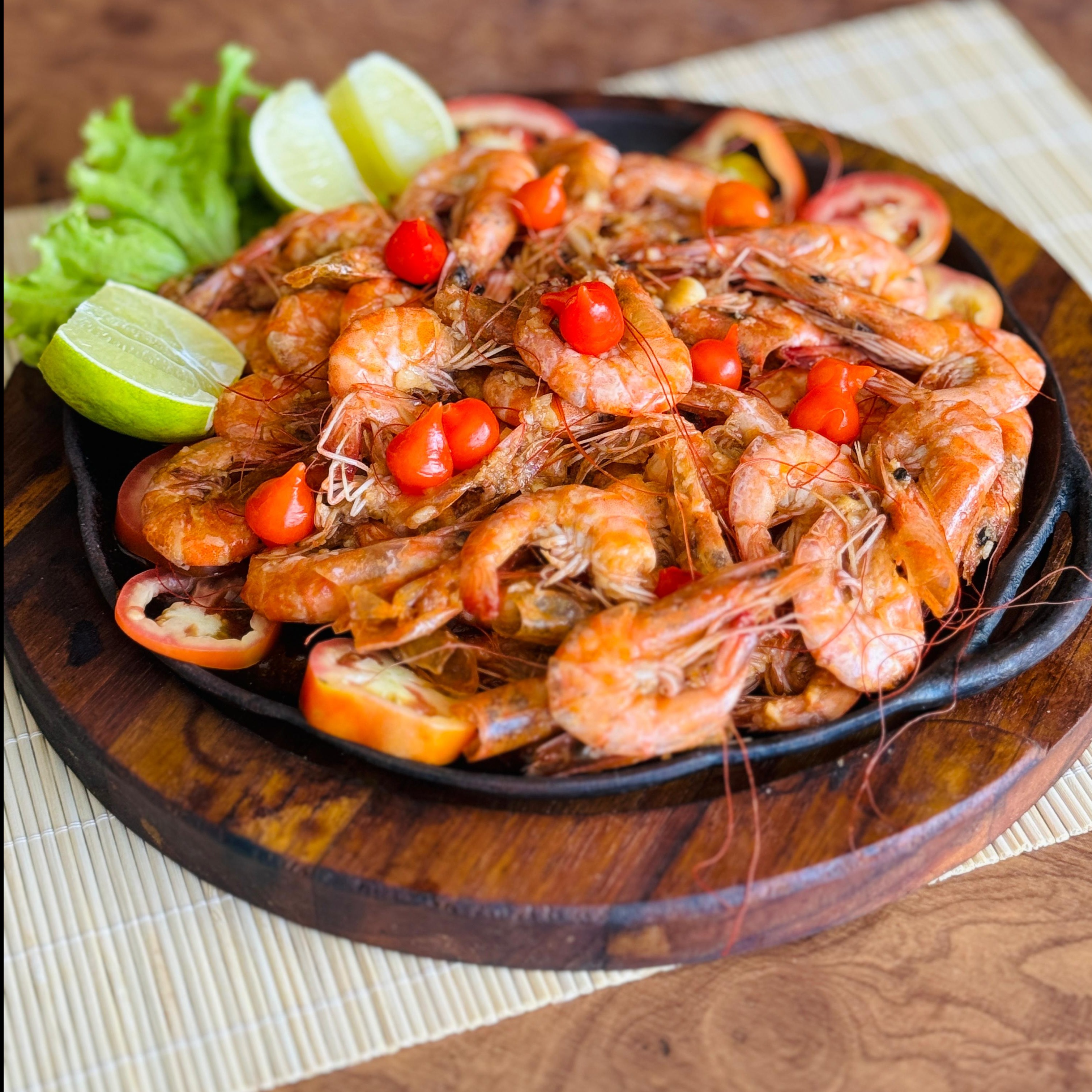 Camarão alho e óleo