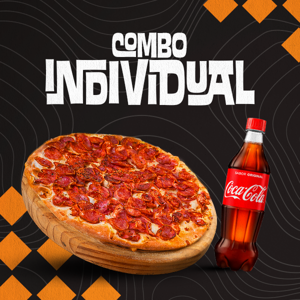 Combo Individual | 1 Pizza Média Tradicional + 1Coca 600ml
