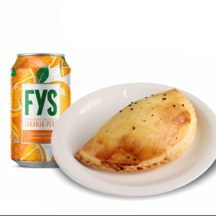 REFRIGERANTE FYS LARANJA +  PASTEL ASSADO 