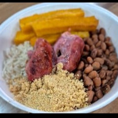 Marmitex Linguiça Campeira Grelhada , Arroz, Feijão, Polenta Crocante 