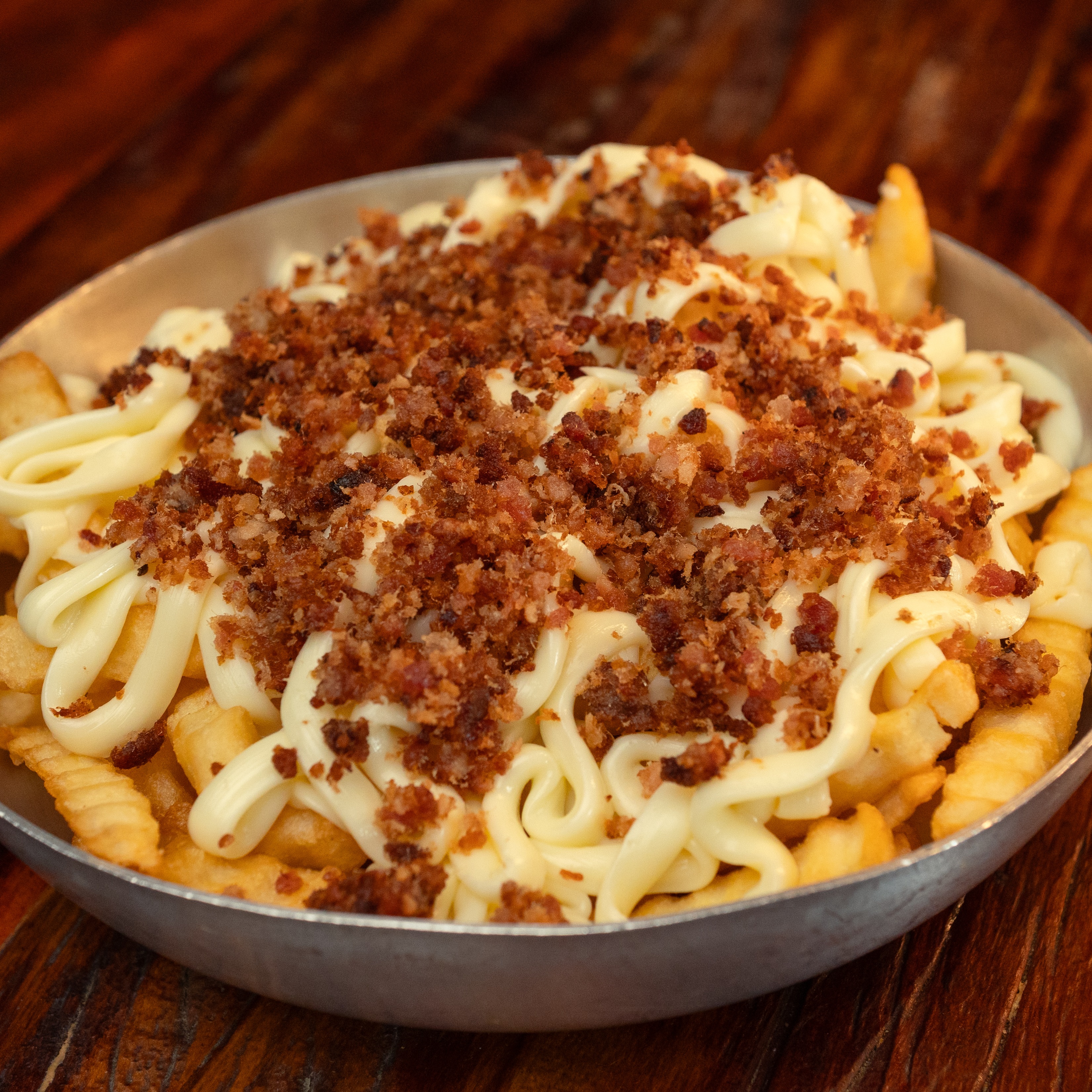 Batata frita com Catupiry e bacon