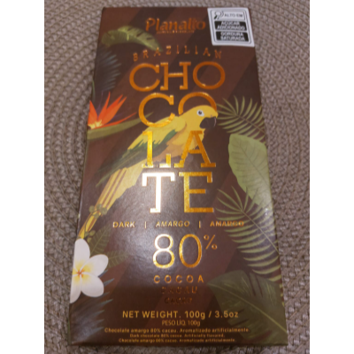 Barra de chocolate 80% cacau Planalto