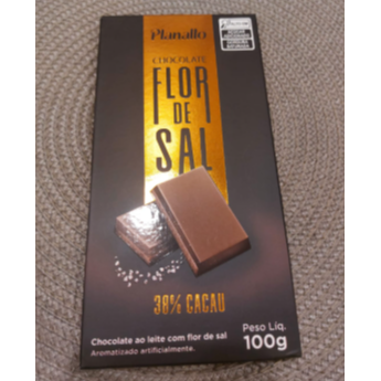Barra de chocolate 38% cacau  Flor de Sal Planalto