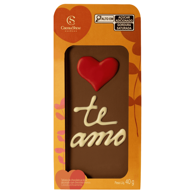 Tablete ao Leite Chocoarte Te Amo Amor 40g 