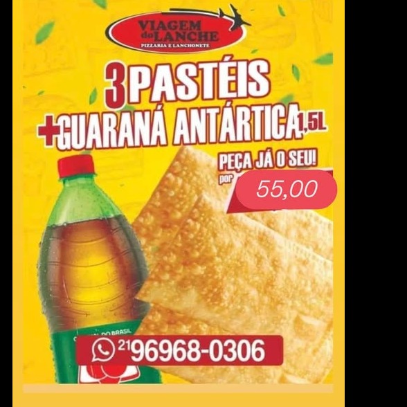 3 PASTEIS 30 CM + REFRIGERANTE 1,5L