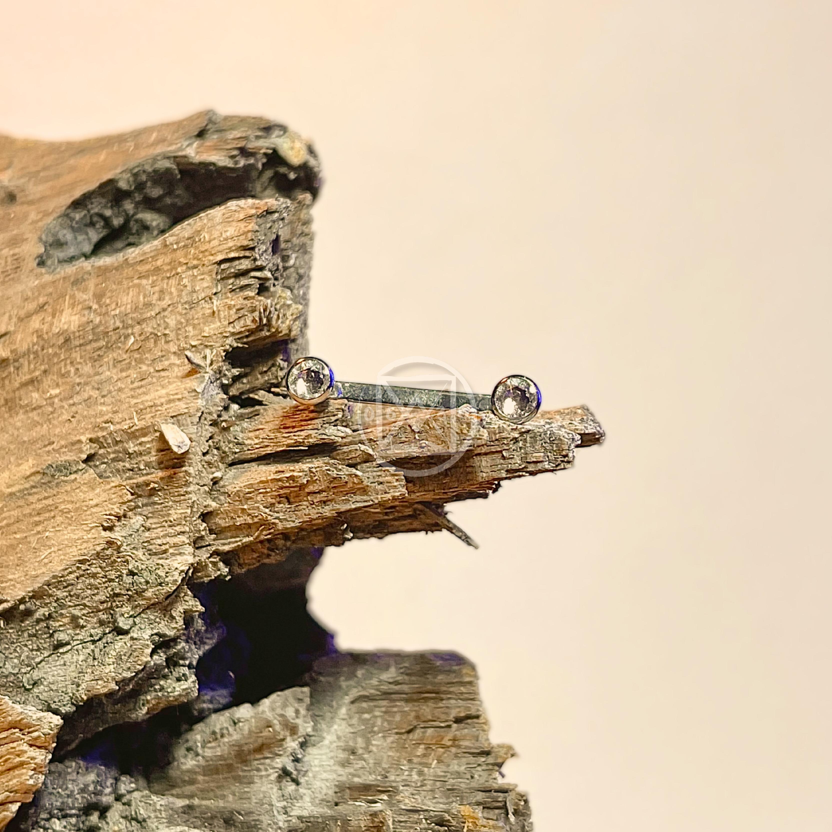 JÓIA TITANIO SURFACE PEDRA BRANC. - 2X14 UNID.