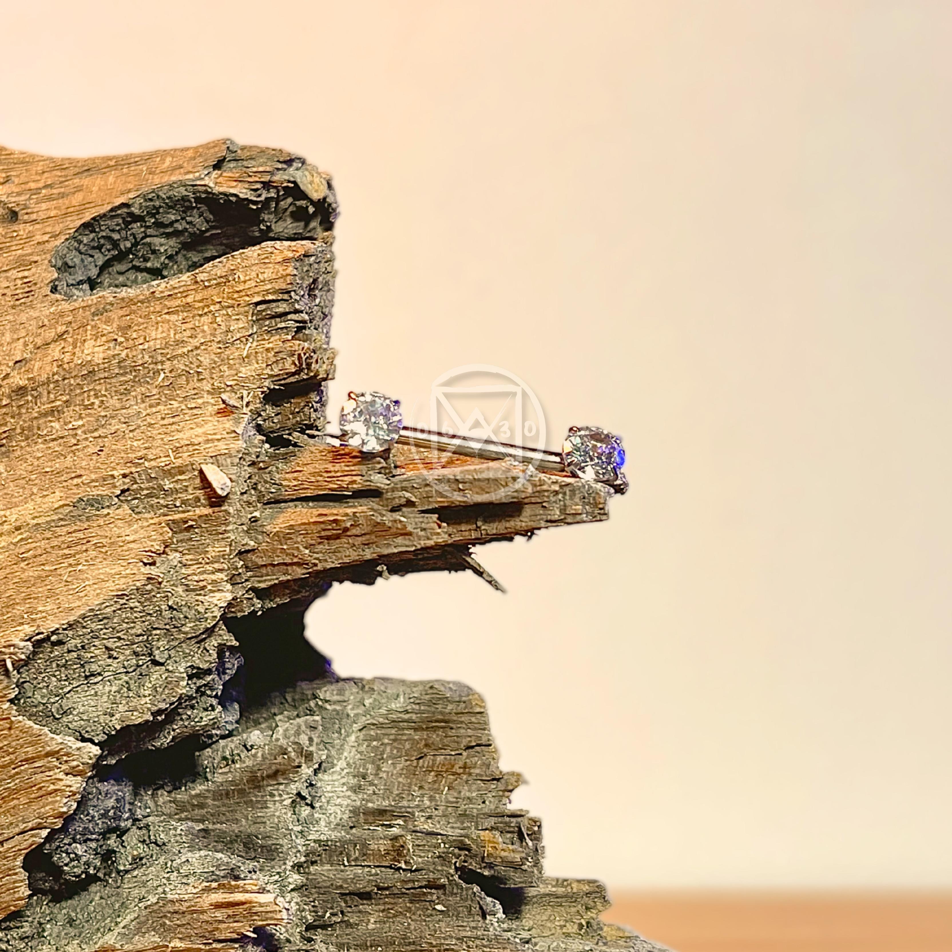 JÓIA AÇO MAMILO RETO C/ ZIRCONIA - UNID