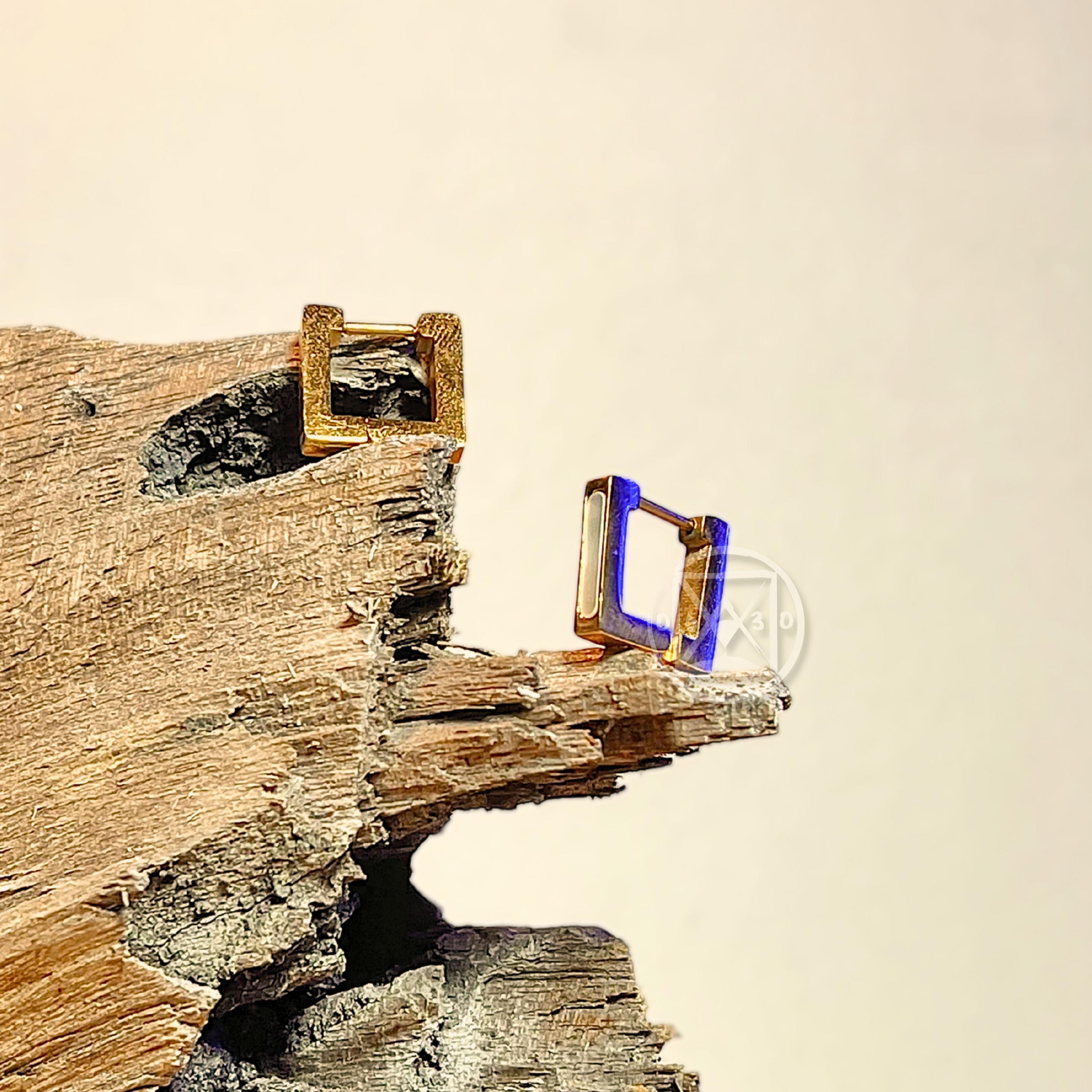 JÓIA BRINCO AÇO DOURADO QUADRADO - 8X8 PAR