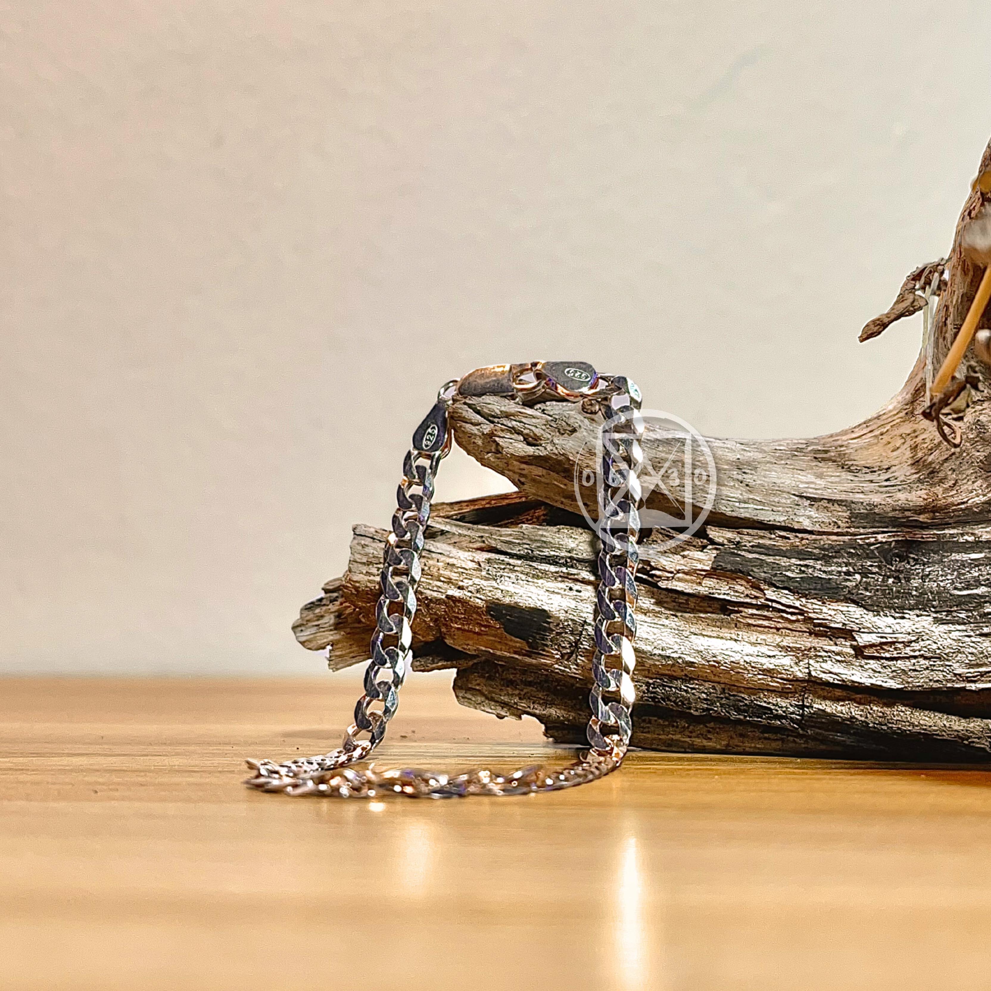 JÓIA PRATA 925 PULSEIRA GRUMET 21CM/3.4MM