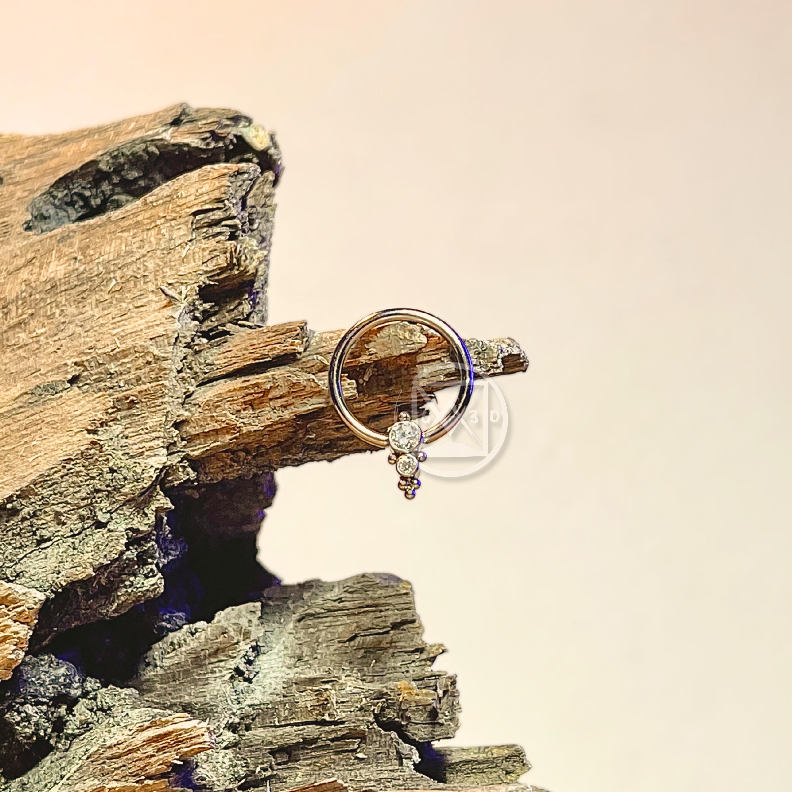 JÓIA AÇO CAPTIVE 2 PEDRAS 