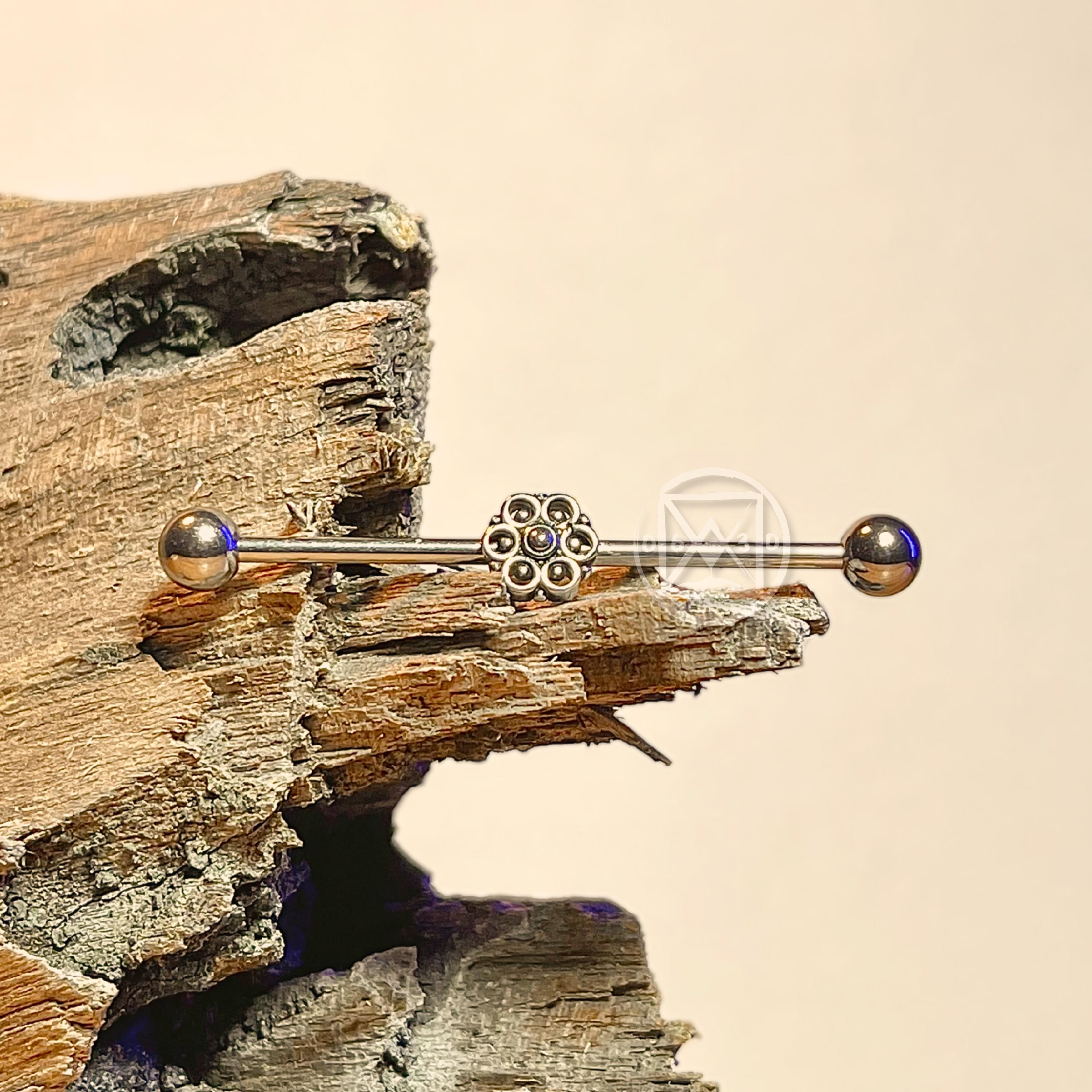 JÓIA BARBELL RETO C/FLOR