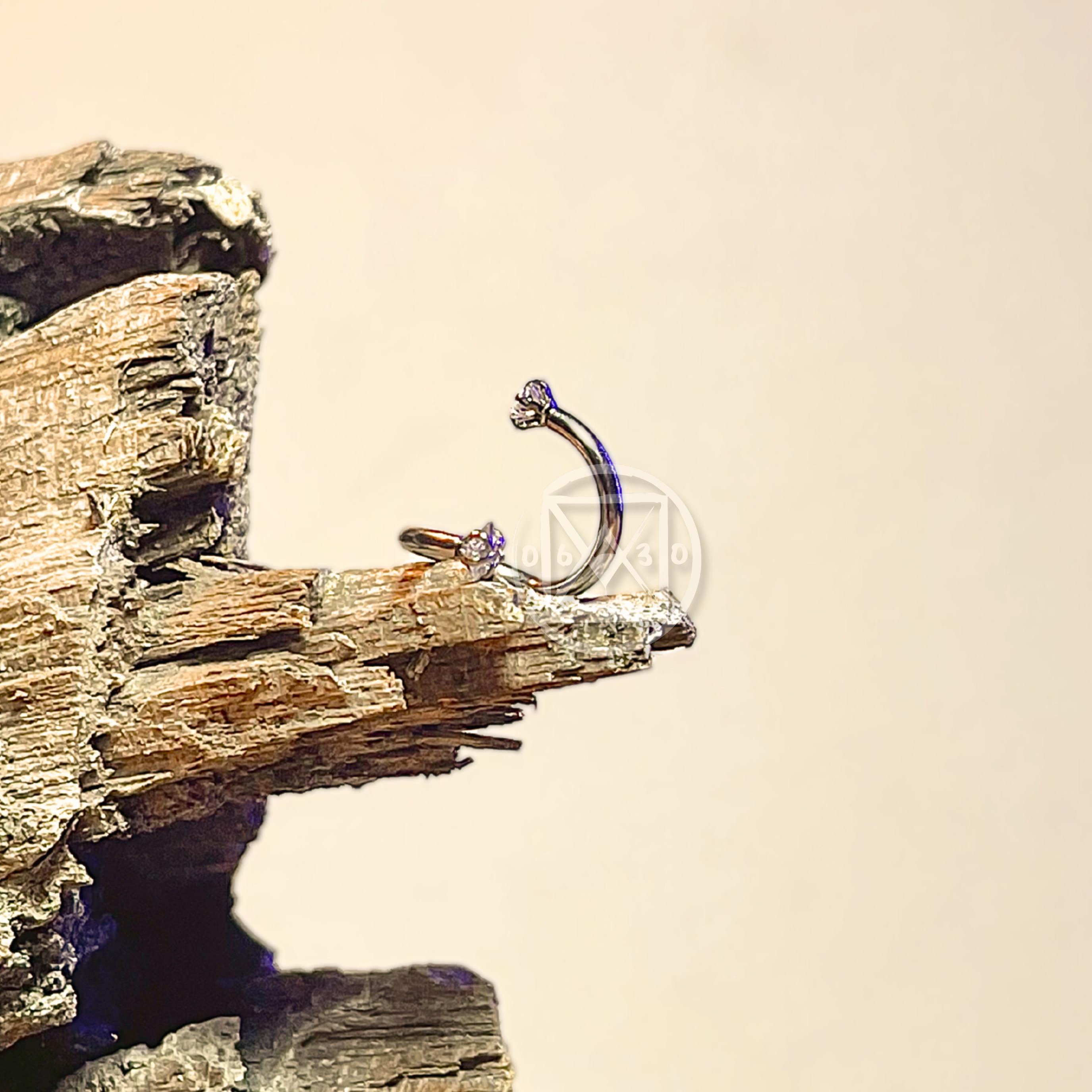 JÓIA TWISTER AÇO ZIRCONIA ESTRELA  - 1.2X8X3 