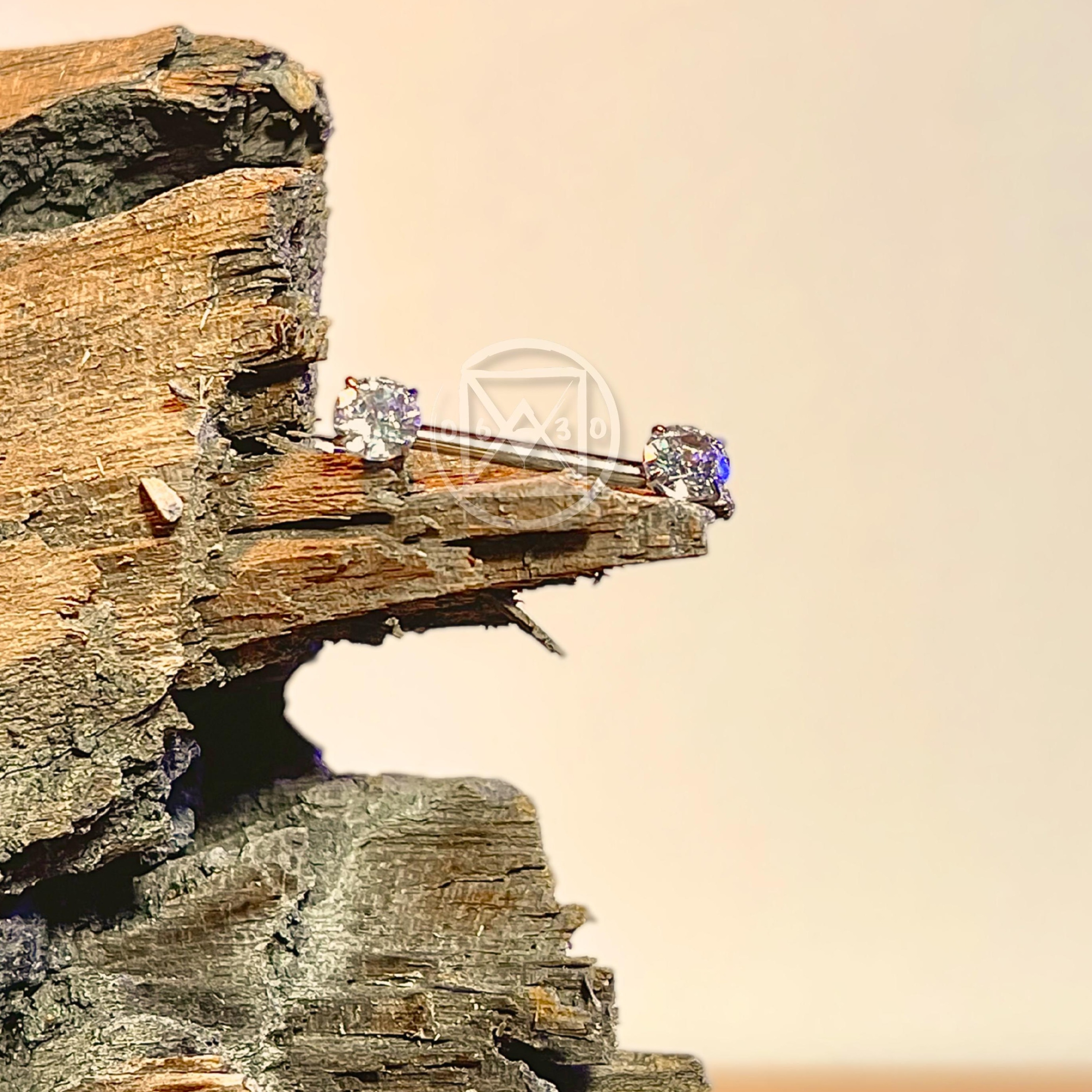 JÓIA AÇO MAMILO PEDRA BRANC. REDONDA - 1.6X14