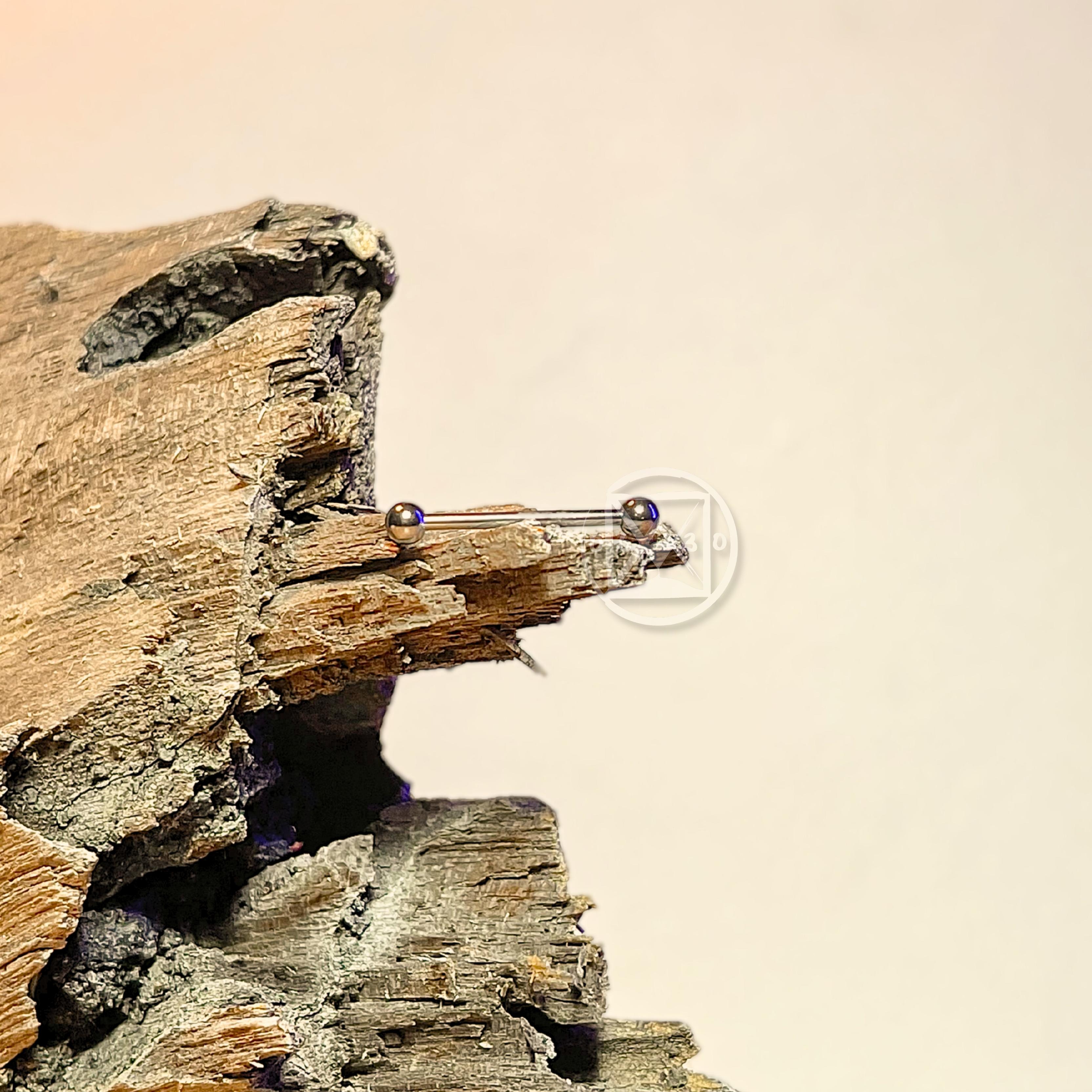 JÓIA AÇO BARBELL RETO S/P - 1.2X14 UNID